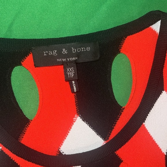 Rag & Bone Olympia Geometric Patterned Sleeveless Knit Dress size XXS - Picture 5 of 6